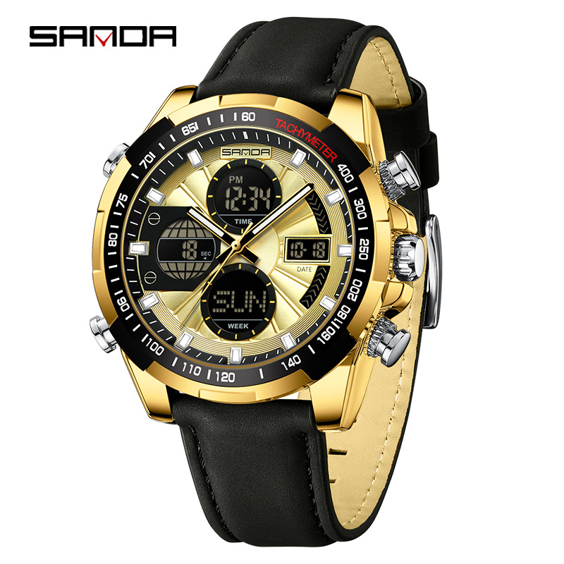 SANDA SANDA 5105 nuevo calendario multifuncional relojes de hombres estudiantes al aire libre relojes de luz impermeable