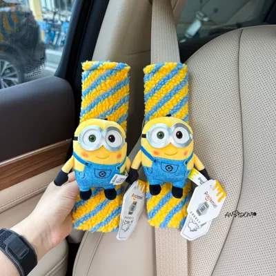 Authentic Minions Car Seatbelt: Sürətlər qutusu və əl tormozu başlıqları - shoulder-pads-striped-shoulder-pads-authentic-bob-two-pieces