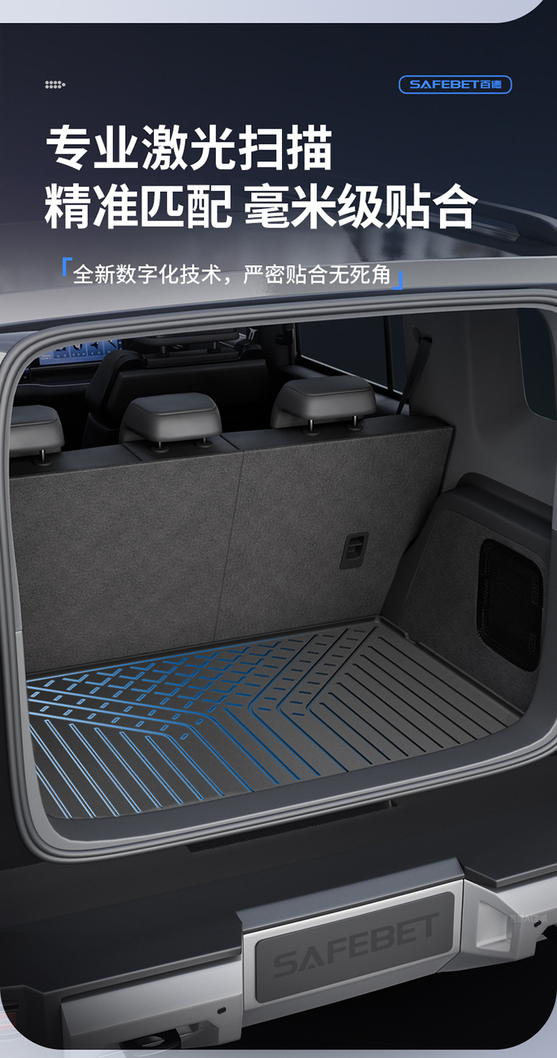 Suitable for Fang Cheng Bao Titanium 7, Titanium 3, and Leopard 5 Flash Charging Version Vehicles, All-Weather Tpe Car Trunk Mat