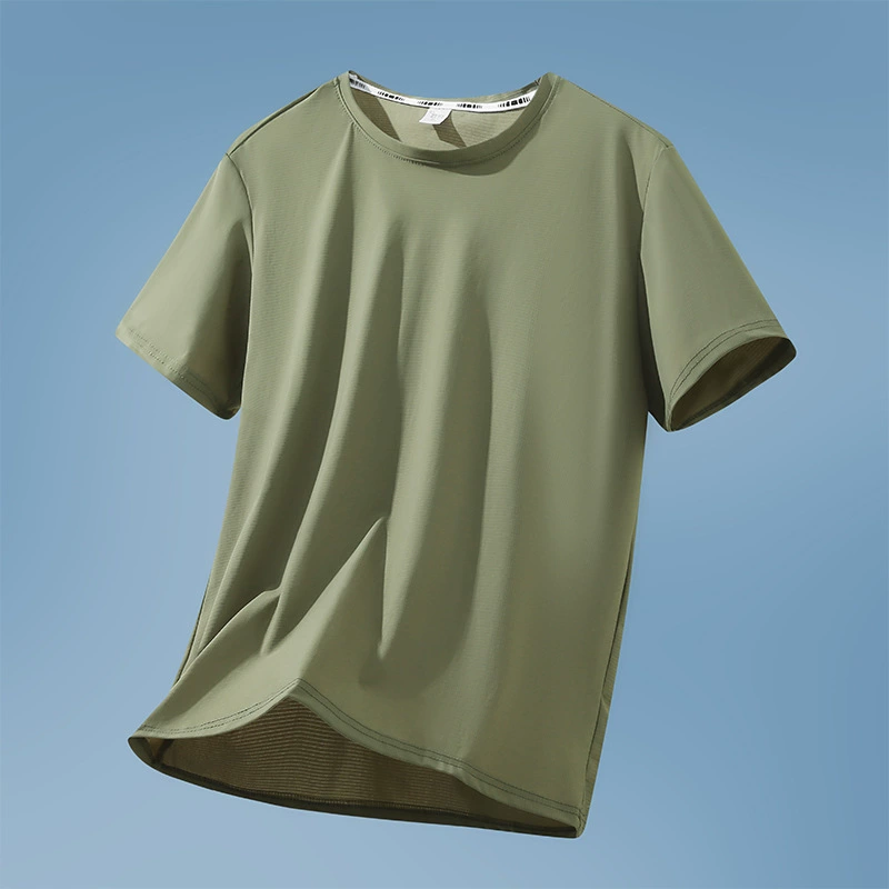 [M-7XL] Многоцветная нейлоновая футболка из ледяного шелка, мужская футболка с короткими рукавами, общественная версия, мужская футболка из ледяного шелка с тонкой сеткой, летняя мужская одежда