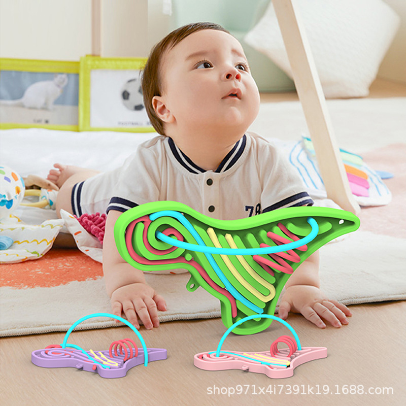 Amazon Hot Sale Creative Silicone Sensory Activity Board para niños Dinosaur Activity Board de grado alimenticio sin BPA