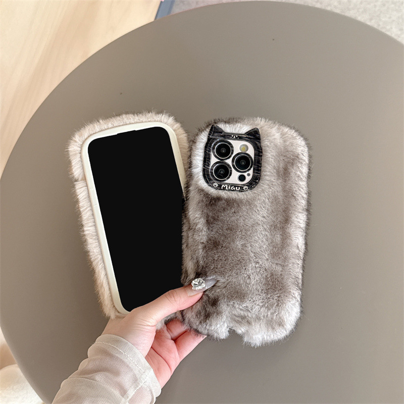 Ferret Plush Suitable for iPhone 16 Pro Max, Apple 15 Plus, Autumn and Winter Phone Case, 11, Apple 17, Foreign Trade, 14