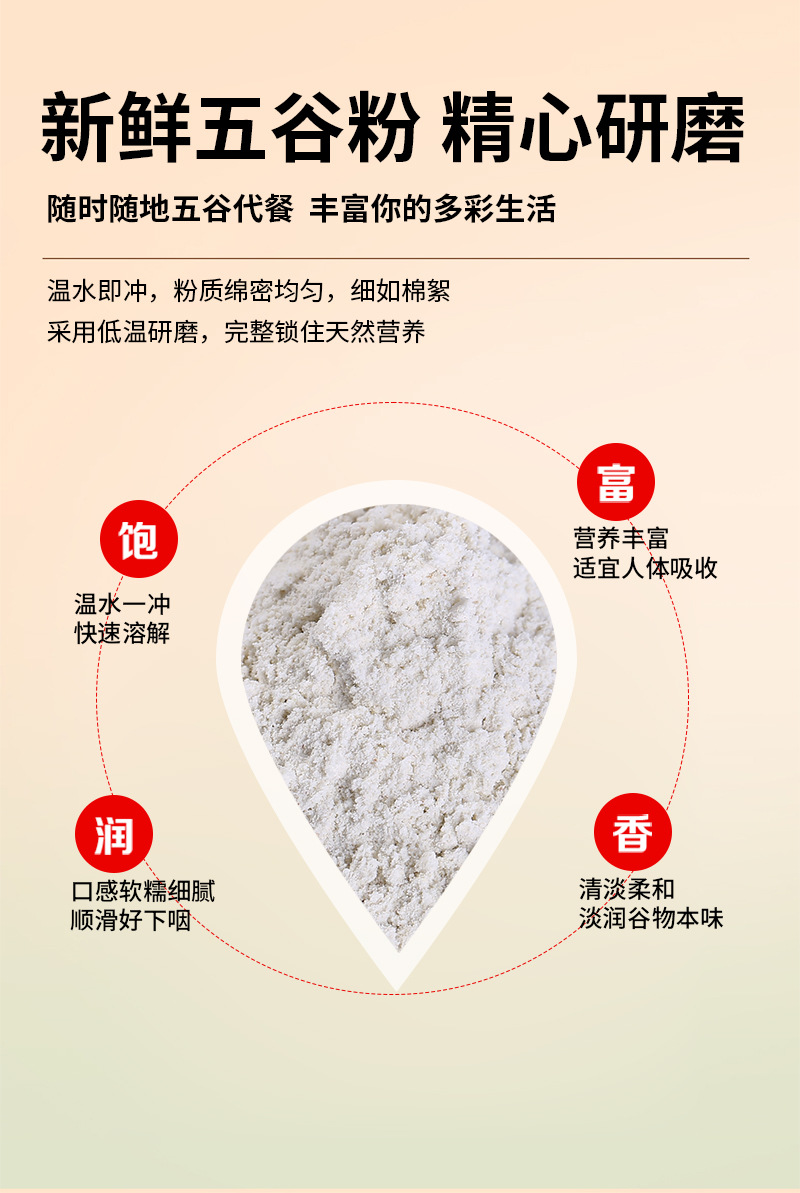 Roasted Buckwheat Powder Qiaomai Fen 500g Instant Whole Grain Flour for Drinks and Baking quality and texture