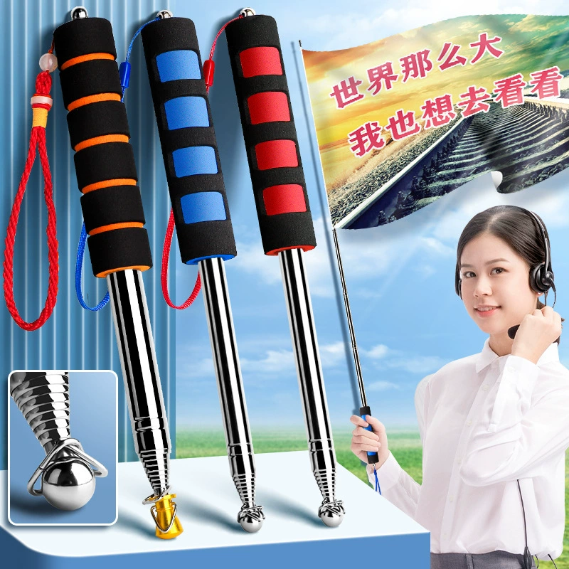 Направляющий Флагшток 2 м Ручной Телескопический флагшток из нержавеющей стали Открытый высококачественный термоусадочный флагшток с ручным заводом 3 м указатель 1,6