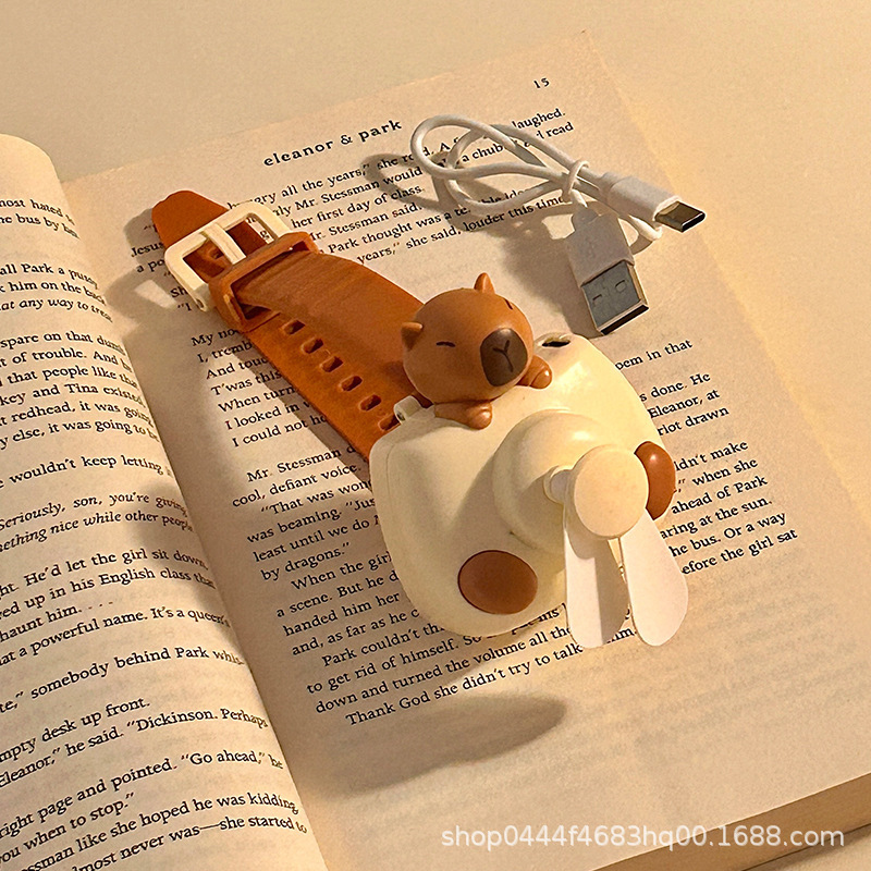 Kapibala Watch Small Fan Cartoon Children's USB Charging Mini Wrist Portable Fan Student Gift