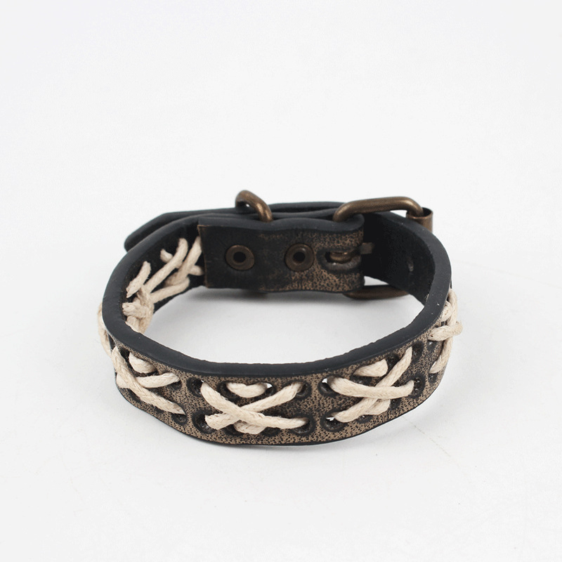 polyurethane genuine design retro woven bracelet handmade