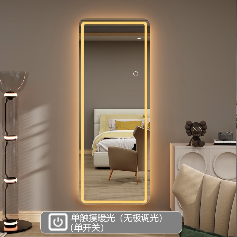 Espejo inteligente de detección cuadrada pantalla táctil dormitorio luminoso led pared prueba de vestir todo el cuerpo espejo espejo de baño image 10