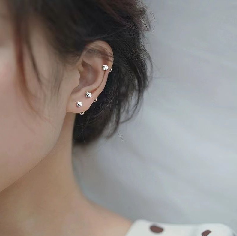 4mm 상서로운 루이 나선형 귀걸이 [쌍]