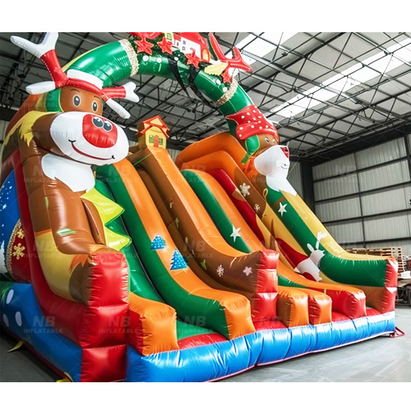 Castillo infláble para niños con tema de Navidad en casa Trampolín slide parque de atracciones indoor y outdoor entretenimiento Castillo infantil