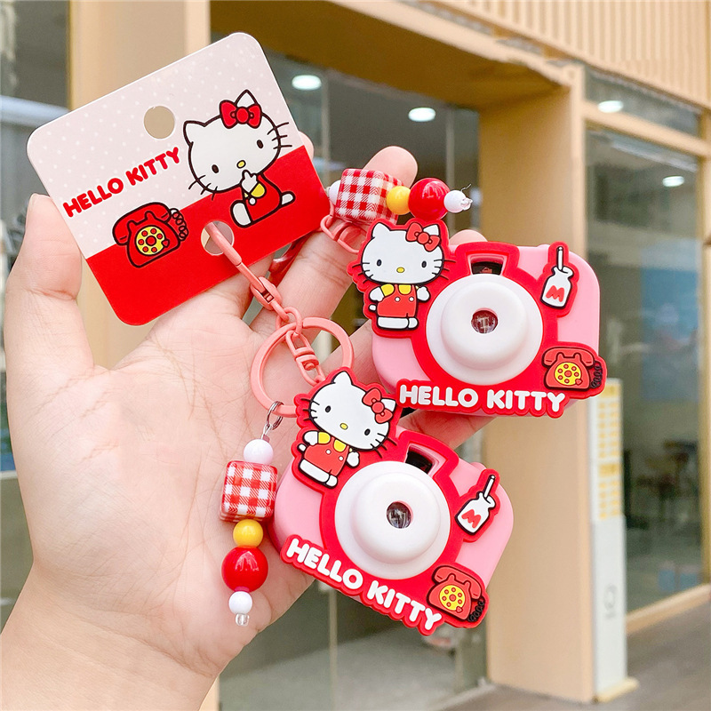 正版凯蒂猫hellokitty钥匙扣日常投影相机包包挂件卡通饰品小玩具|undefined
