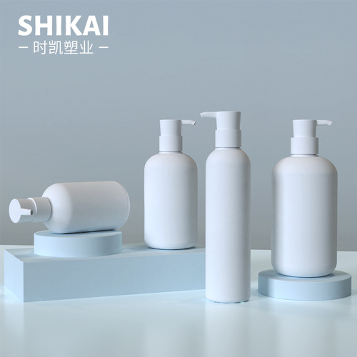 200/260/300/400/500ml round white HDPE plastic bottle, refilled pressurized shampoo bottle hair care