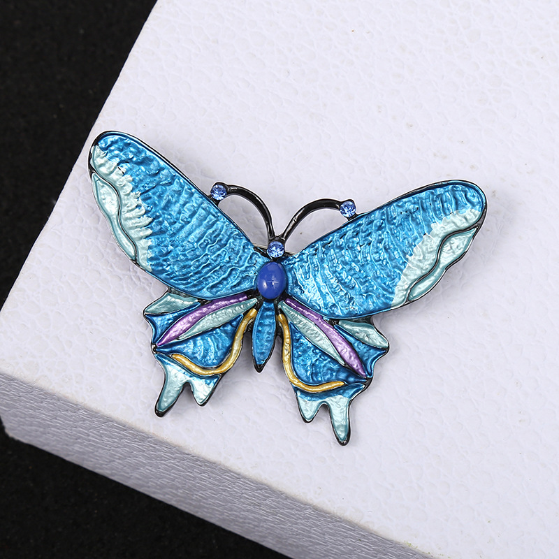 Alloy Material Simple Style Pin Butterfly Alloy Enamel Women's Brooches