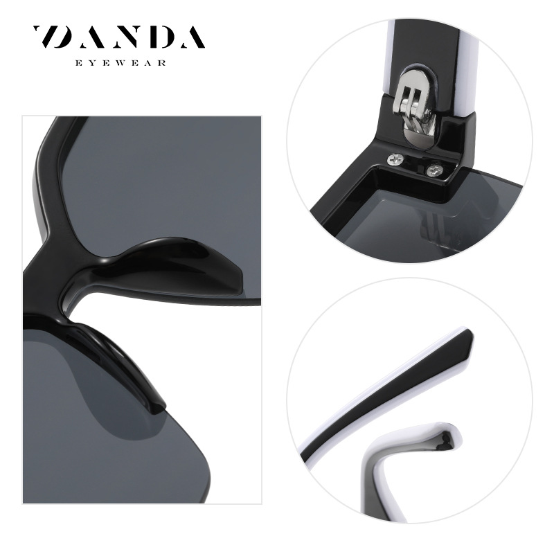 Transmisión en vivo nuevas gafas de sol 6505 moda personalizada gafas de sol sin marco Internet Celebrity Street shooting gafas de sol de Marco grande de las mujeres