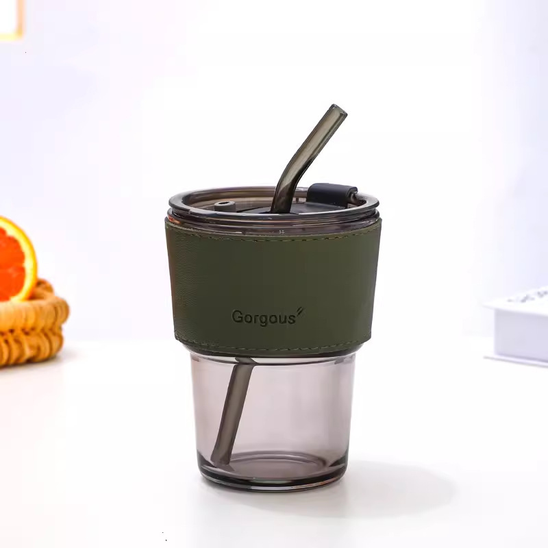 竹カップ コーヒーカップ 北極光ガラスカップ ストロー付きカップ 高価値ガラス広告カップ メーカー在庫あり|undefined