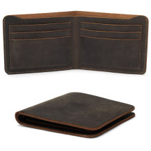 外贸热销超纤疯马皮钱包男士高级感真皮钱夹复古简约二折男士钱包