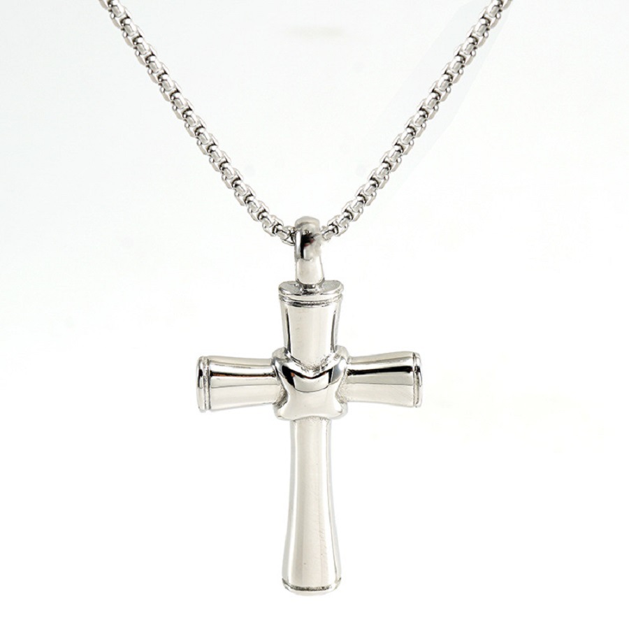 Stainless Steel Cross Pendant Necklace For Men And Women_voghion.com