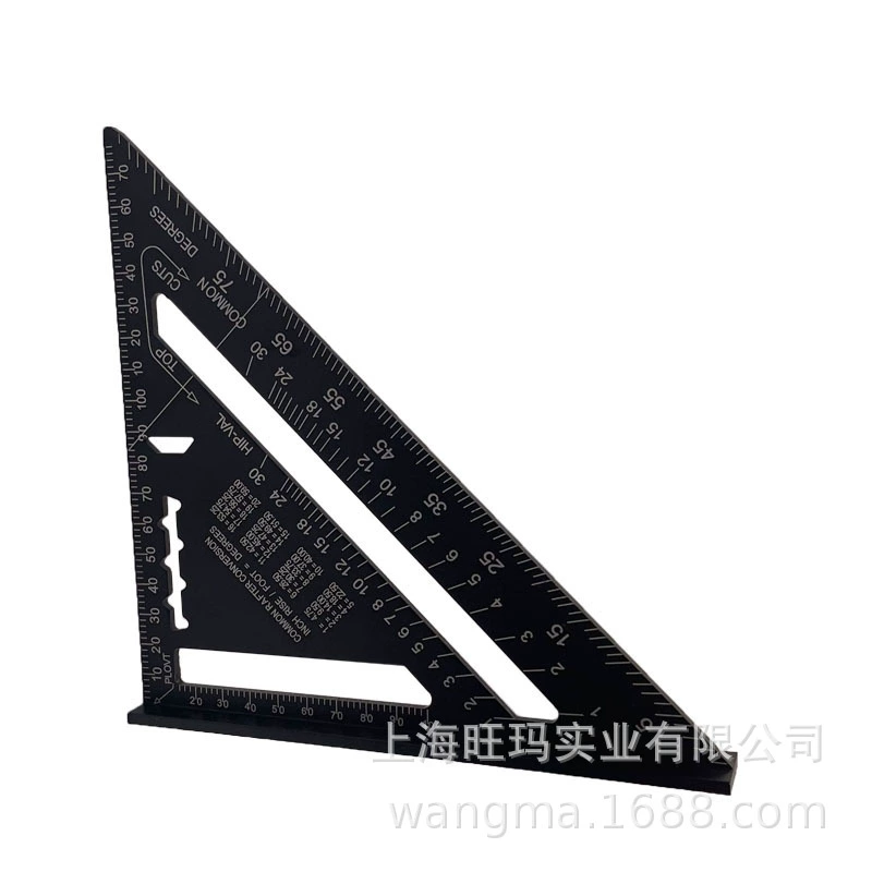 WM7 -inch public British -made aluminum profile Black oxidation triangular board 90 degrees 45 degrees triangular ruler right angle