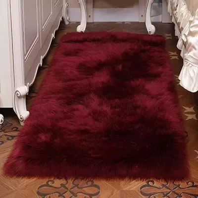 Nordic Simple Plush Carpet Car Carpet - burgundy-70x120cm