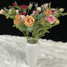 高只5头梦幻玫瑰 婚庆手捧花装饰花插花干花摆件仿真玫瑰花束批发