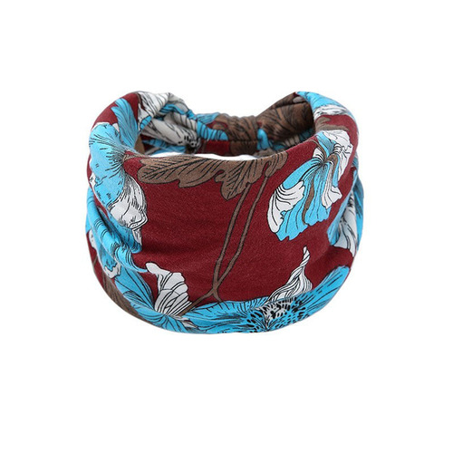 Euramerican Cross-Border Bohemian Yoga Sweatband Cross-Strapped Sweat-Proof Elastic Headband Postpartum Headband Wholesale