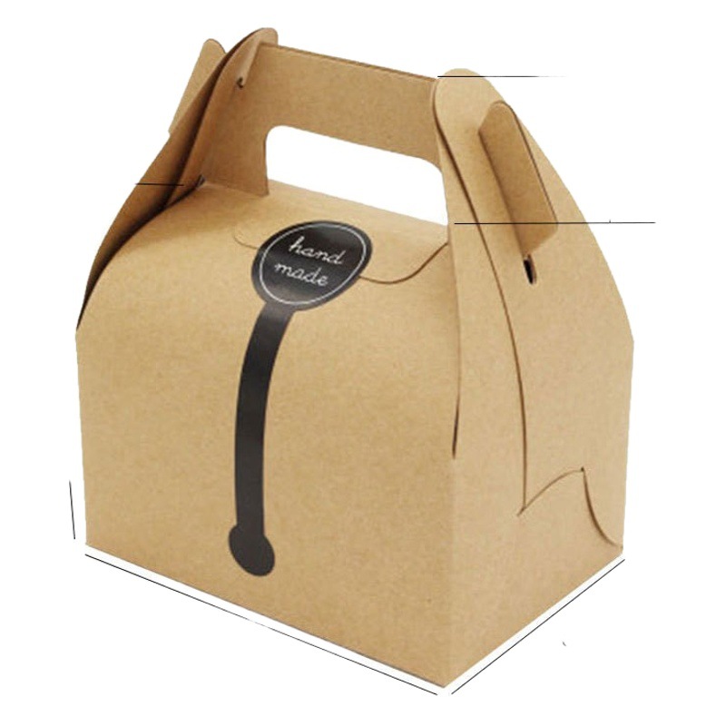 Tamaño pequeño/tarjeta blanca grande Kraft embalaje cartón corte pastel pastelería portátil caja mousse caja de la torta