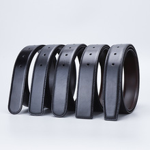 男士皮带工厂批发3.4宽头层牛皮皮带商务皮带按扣硅胶牛皮男腰带