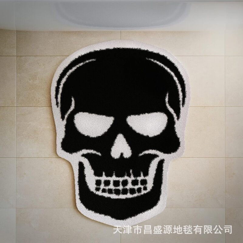 跨境异形万圣节仿羊绒地垫客厅卧室装饰垫卫浴吸水防滑易打理门垫|undefined