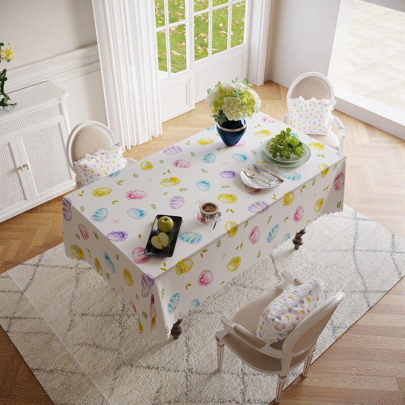 Fabric Tablecloths Are a Hot-Selling Cross-Border Product, Printed Easter Tablecloths, Rectangular Household Coffee Table Mats, Amazon