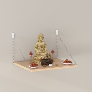 Altar for Home Use, Offering Table for Buddha, Shrine Stand, Storage Rack, Wall-Mounted Cabinet, No Drilling Required