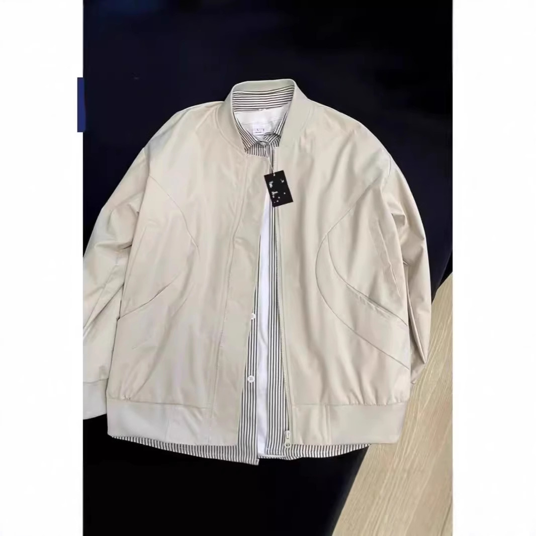 Jakna Pomlad in Jesen Nova Zunanja Oprana Oblačila za Prosti Čas Ohlapna Delovna Oblačila Stoječi Ovratnik Moški Plašč_voghion.com