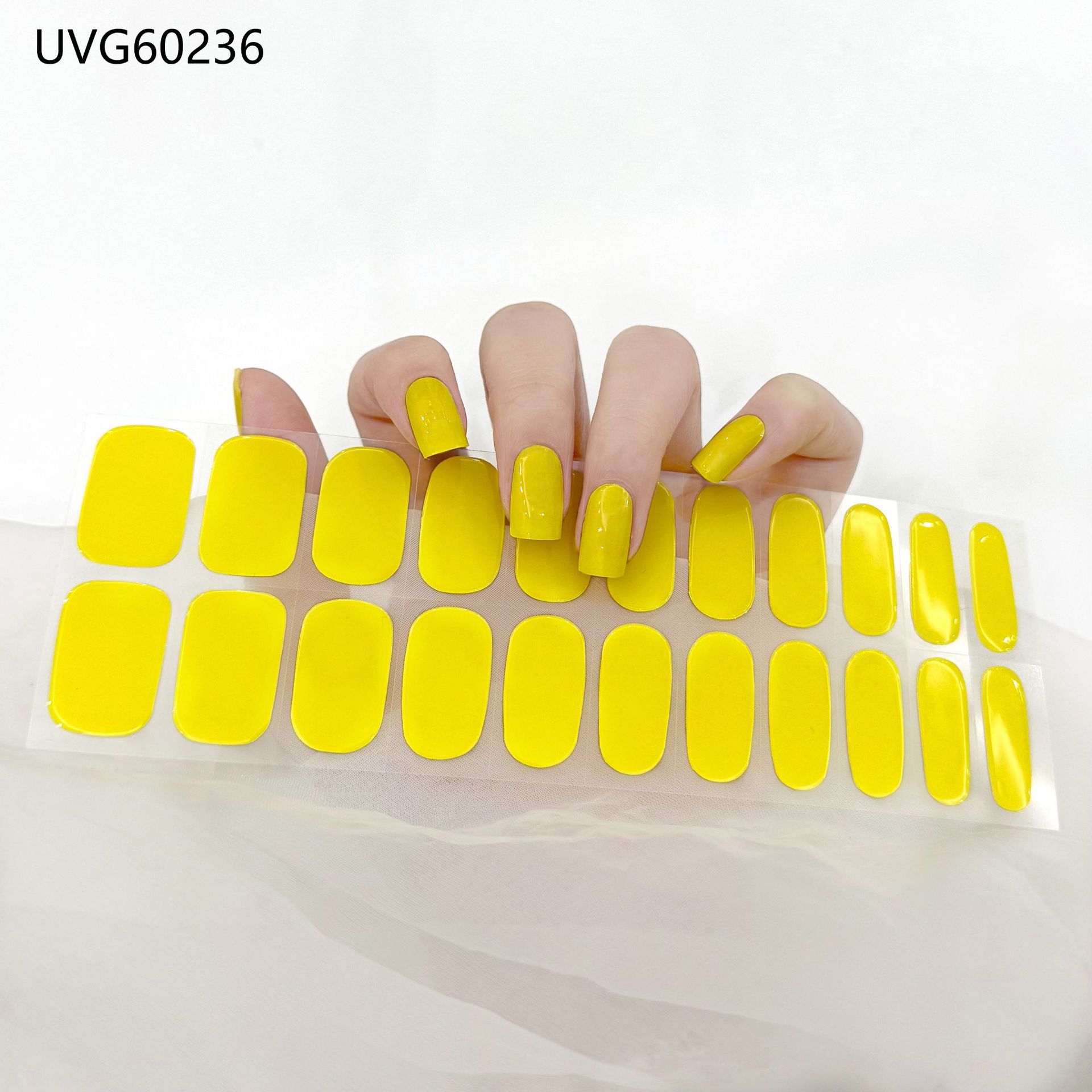 Pegatinas de uñas de gel UV transparentes efecto hielo, semicuradas, con lámina dorada, fototerapia, efecto película de aceite