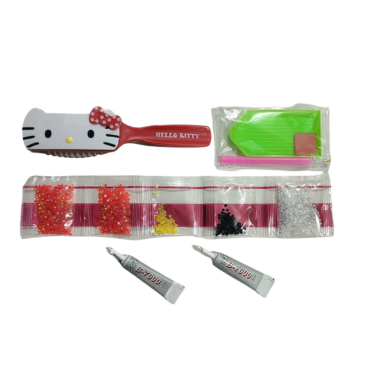 Hellokitty peine hecho a mano de diamantes completos bricolaje peine de maquillaje portátil pequeño para regalos de novia creatividad de San Valentín