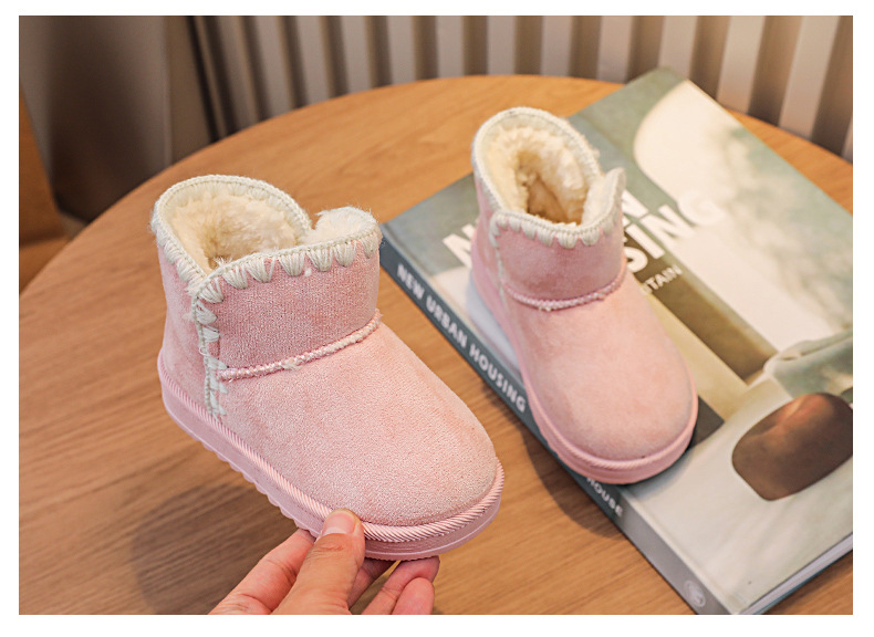 Girls Thick Snow Boots With Plush Lining For Winter Comfort_voghion.com