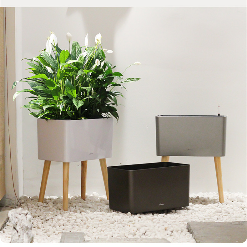 Laizhixiu nórdico maceta rectangular planta simple planta perezoso auto-absorbente nórdico flor olla al por mayor