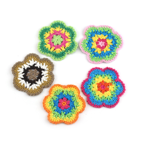 Wholesale exquisite colorful cotton thread hand hook discs pure cotton coasters women's clothing children's clothing bags hats DIY accessories