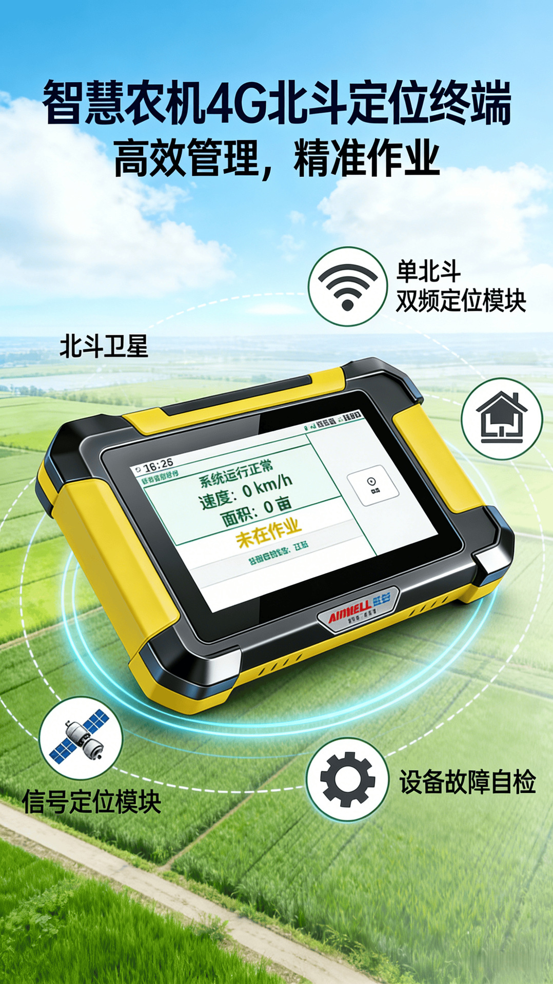 Agricultural Machinery Beidou-Specific Locator 4g Beidou Gps Dual-Frequency Beidou Rtk High-Precision Agricultural Machinery Operation Area Statistics