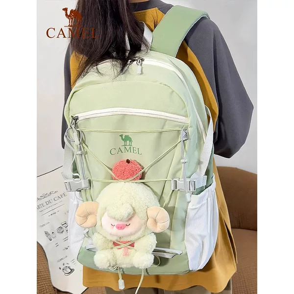 Camel Snow Ice Cream Bag Wholesale Backpack for Female Middle and High School Students, Travel Backpack, Large Capacity Travel Lightweight Hiking Backpack