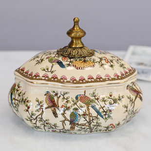 European Ceramic Storage Jar, American Alloy Key Sundries Jewelry Storage Box, Creative Candy Snack Jar Ornaments