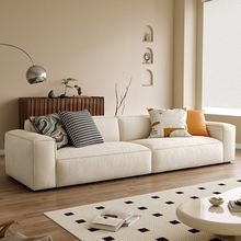 客厅小户型现代简约直排网红豆腐块沙发新款奶油风轻奢科技布沙发