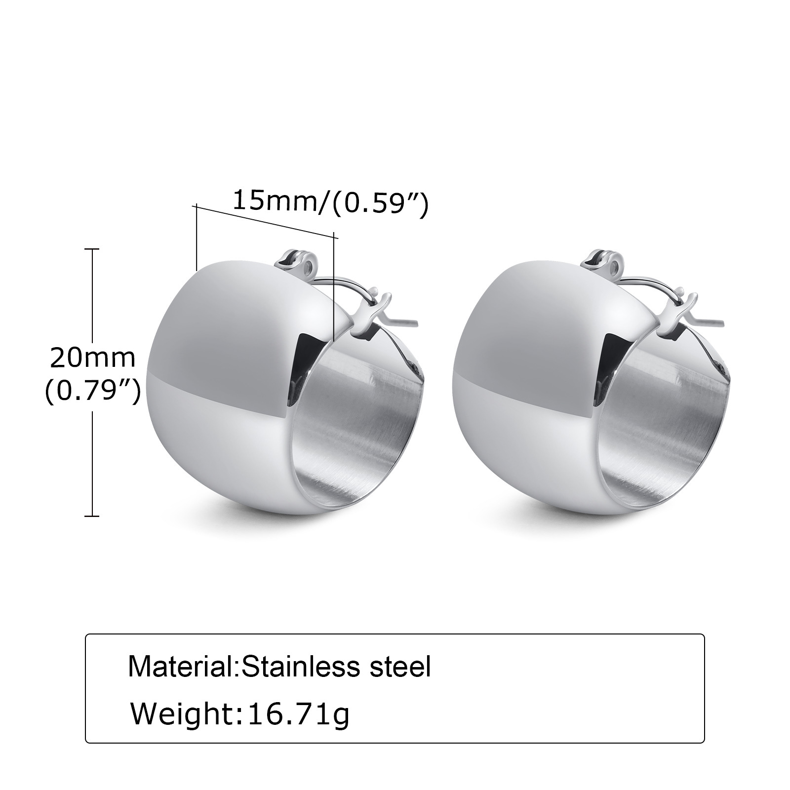 Einfacher Stil U-form Rostfreier Stahl Ohrringe Überzug Edelstahl Ohrringe display picture 2