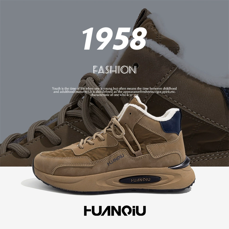 Универсальная хлопковая обувь на толстой подошве мужская зимняя ZHQ1178 теплая и бархатная высокая на открытом воздухе холодостойкая повседневная мода мужская обувь