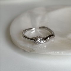 ins小眾異形不規則開口白鋯戒指 溫柔可調節開口鑽戒女百搭簡約風