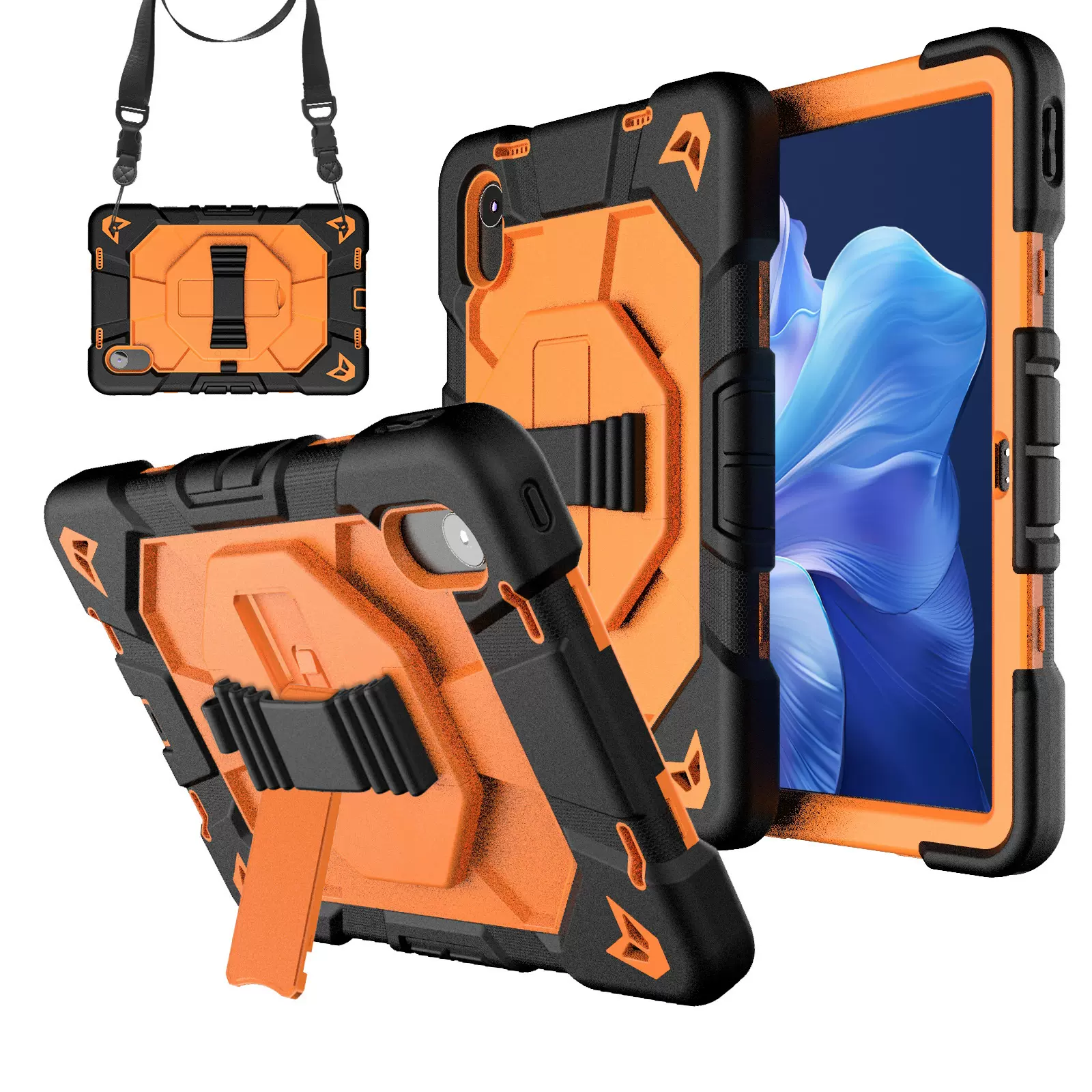 适用联想K11平板电脑保护套TPU+PC防摔手带旋转支架壳M11三防外壳