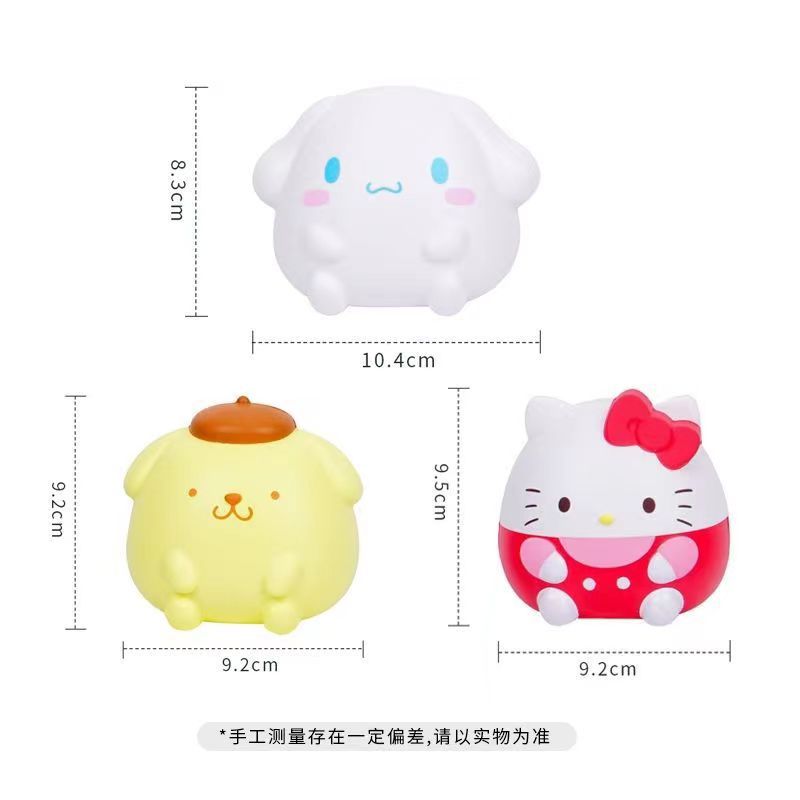 Sanrio descompresión ventilación pellizco música lento rebote juguete fresa oso pellizco música descompresión muñeca cura pequeño regalo