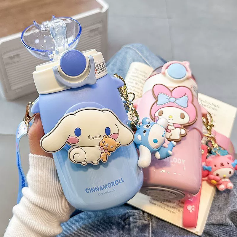 Детская термос-кукла Sanrio Kulomi для школы девочек, милая, с большой пузом, трубочка, чашка для воды 2024 новая модель