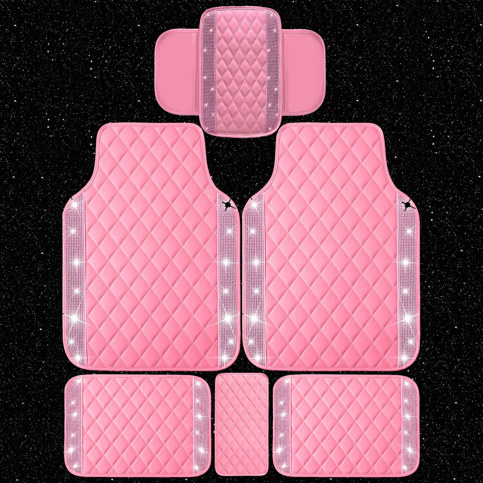 Cross-Border Foreign Trade Car-Mounted Diamond-Encrusted Anti-Slip Car Floor Mats, Universal Carpet Floor Mats, Easy to Clean, All-Season Floor Mats