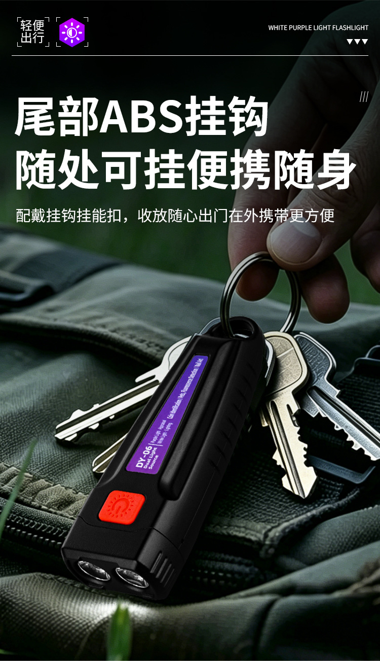 Special Black Mirror 365 Purple Light Lamp for Cat Ringworm, Aflatoxin, Ultraviolet Uv Fluorescent Money Detector Led Rechargeable Flashlight