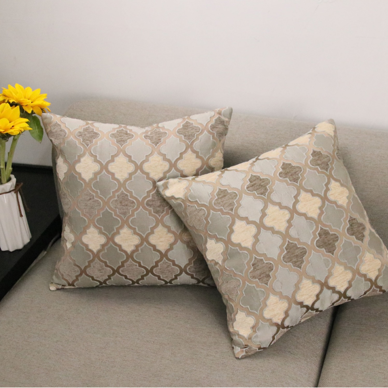 Hot sale modern simple chenille European-style three-dimensional relief diamond-shaped sofa pillow car model room decoration