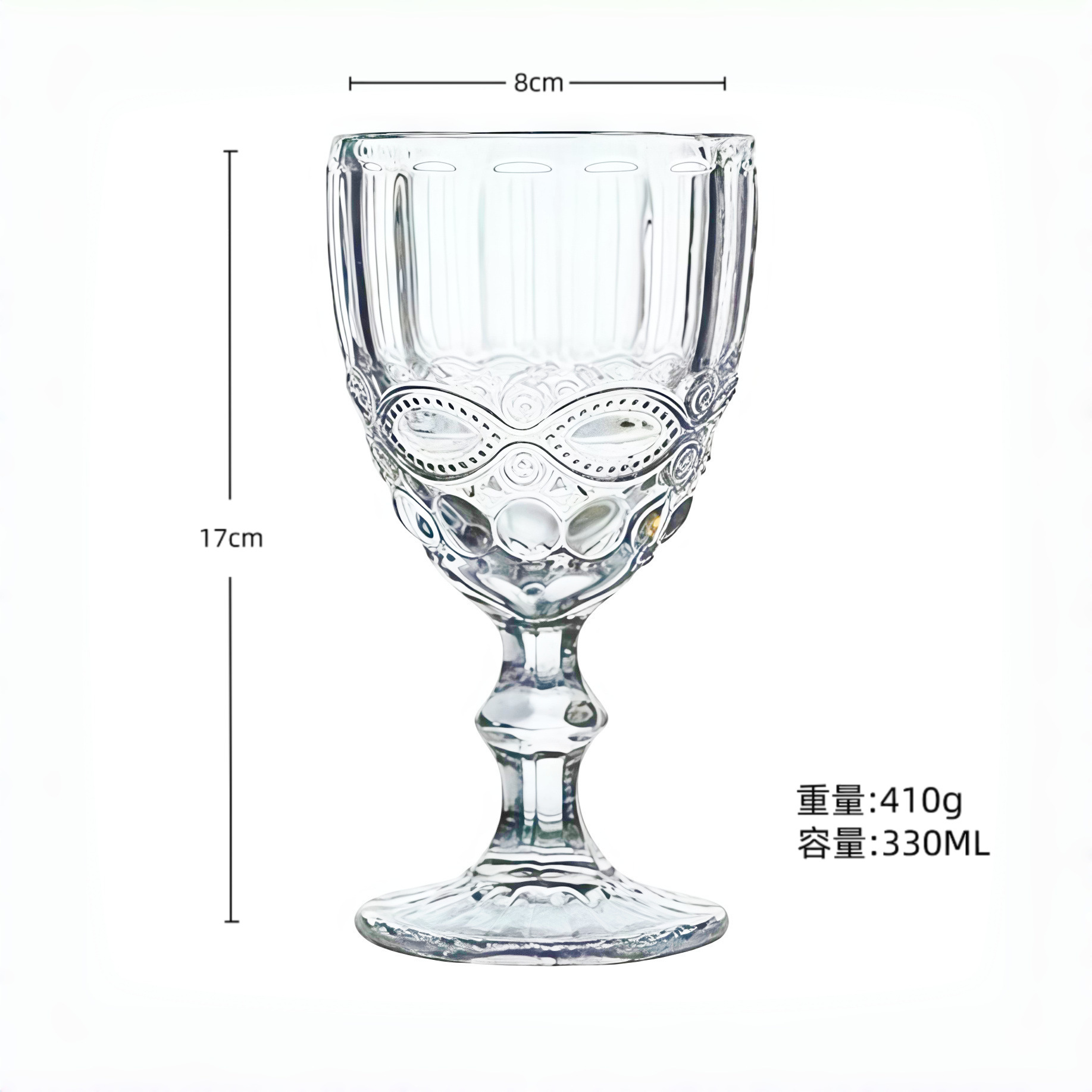 Gran por mayor transfronterizo vasos de vino en relieve europeos tazas de vidrio de colores tazas de bebida de jugo de frutas espesadas tazas de leche de boda tazas de pies altos