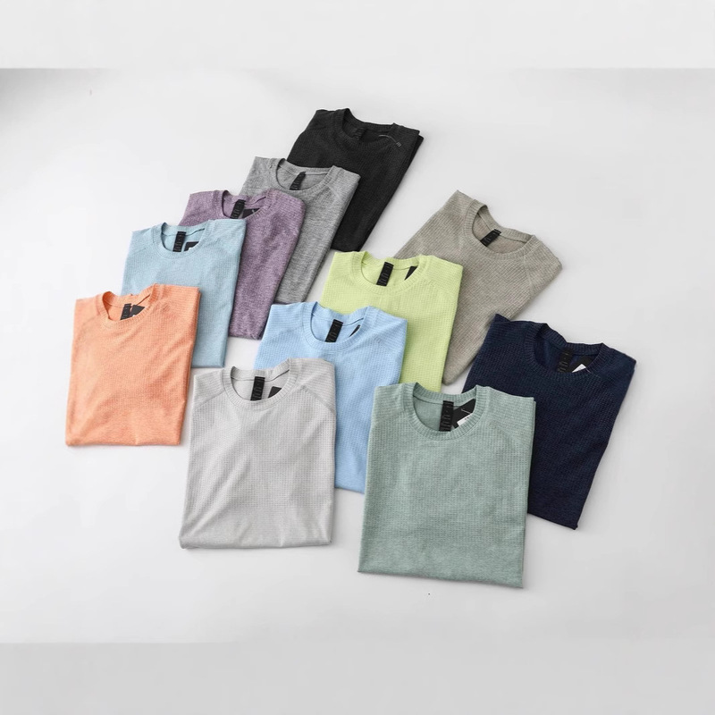 Lu's Replacement! Sports Outdoor Quick-Drying Round Neck T-Shirt Men's Summer Sweat-Wicking Breathable Running Fitness Training Short-Sleeved